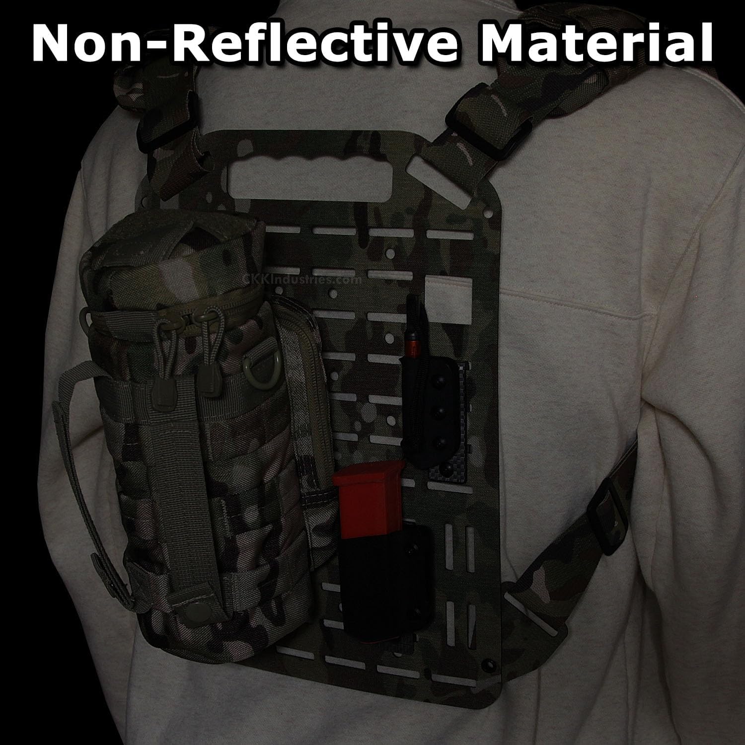Tegris Bug Out Rig - 12 Layer - (Silver) - MOLLE Compatible - Lightweight Panel with Compatible with MultiCam EDC Wrap - Made in USA - Tactical Back Carry Rig w/60 Slots, 28 Mounting Holes