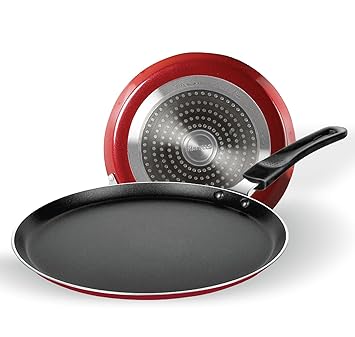 Havells Non Stick Tawa 25 Cm, with Induction Base, 2 Layer Non Stick Coating, 3Mm Thickness, Extra Thick Flat Griddle, Black