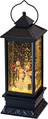 DRomance Linterna de agua iluminada que brilla con música, funciona con pilas y USB, globo de nieve cantante para niños, muñeco de nieve, agua,