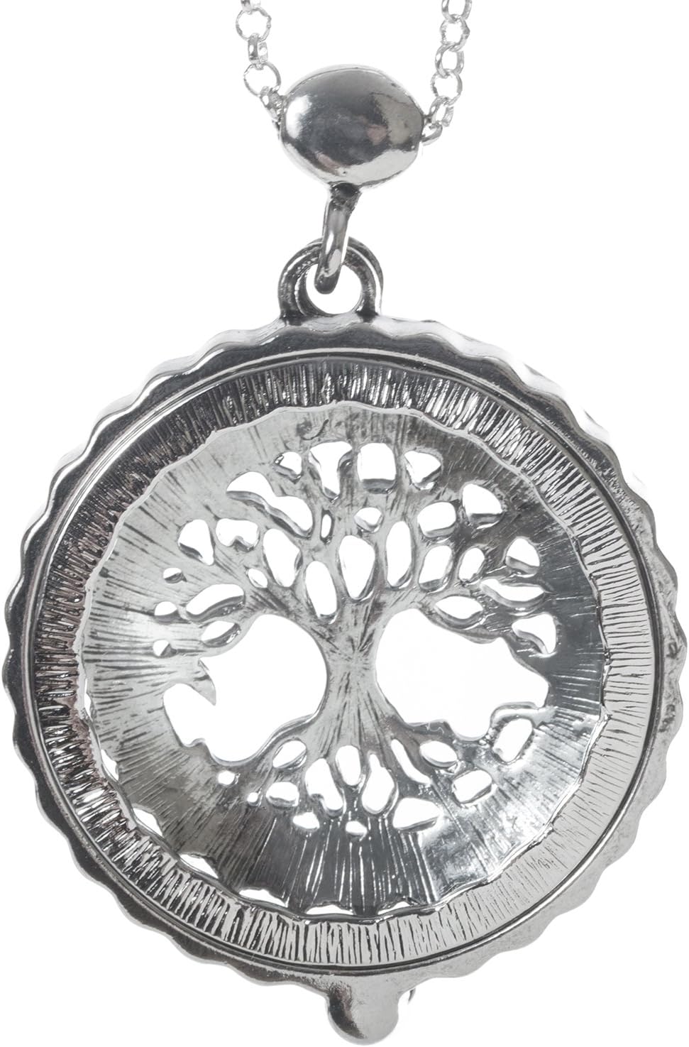 Artisan Owl Tree of Life 4x Magnifier Magnifying Glass Sliding Top Pendant Necklace, 30" - Image 3