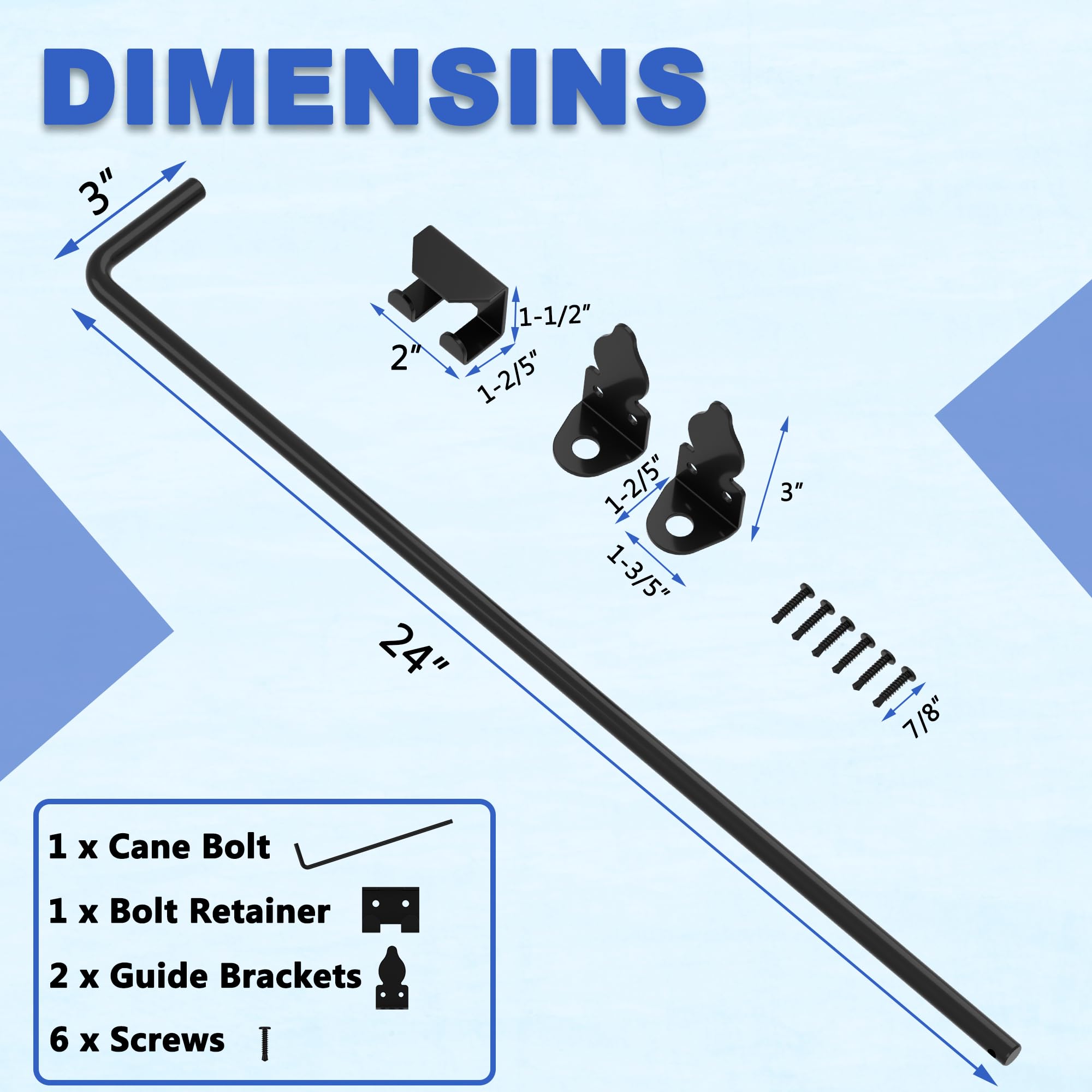 Snapklik.com : Heavy Duty Cane Bolt - 24