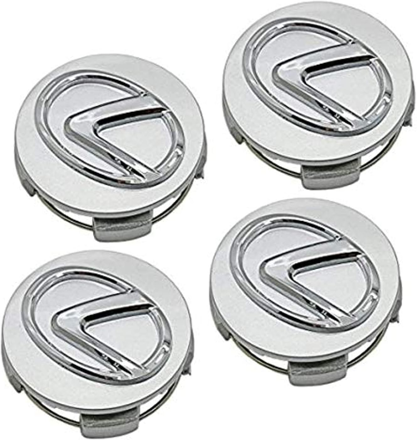 Lexus 62mm Silver Emblem Logo Badge Hub Wheel Rim Center Cap Set