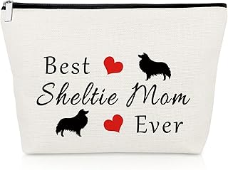 Sheltie Dog Lovers Gifts for Women Makeup Bag Dog Lovers Gifts Sheltie Mom Gifts Cosmetic Bag Animal Lover Gifts Dog Mama Shetland Sheepdogs Gift Dog Owner gifts Christmas Mothers Day Birthday Gifts