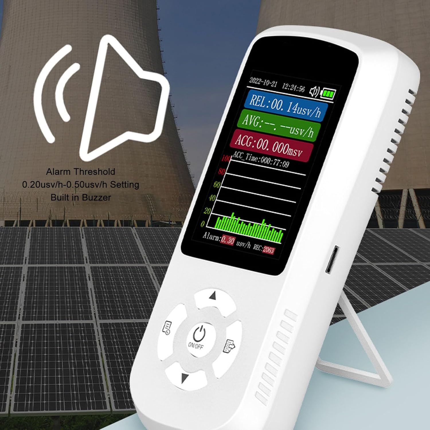 Counter Nuclear Radiation Detector 2.8 Inch LED Display X Y β Rays Handheld Radiation Dosimeter Built in Buzzer CounterNuc Radiation DetectorRadiation Dosimeter