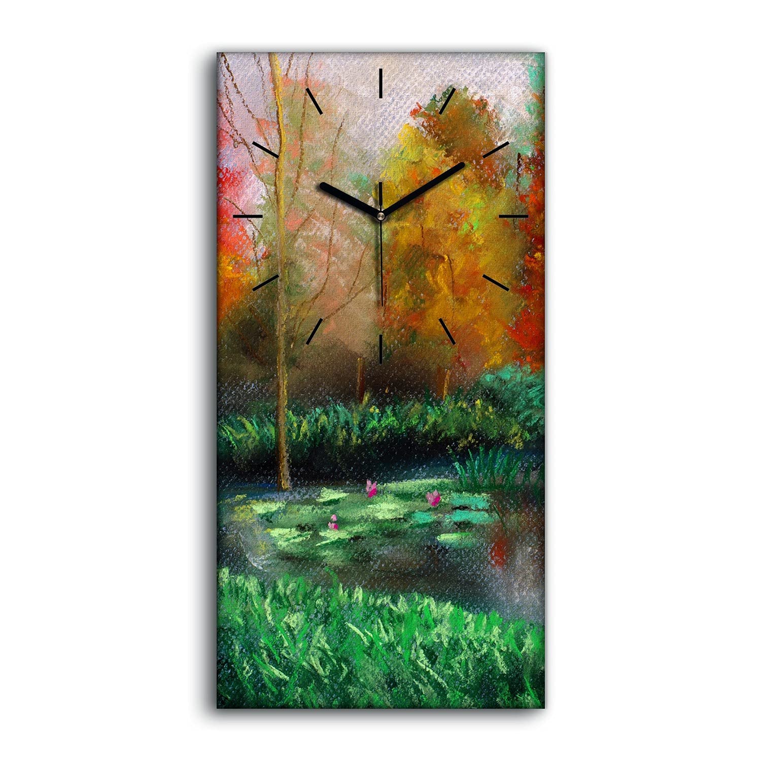 Horloge sur Toile Art Moderne Salon Décoration Premium Forêt Lac