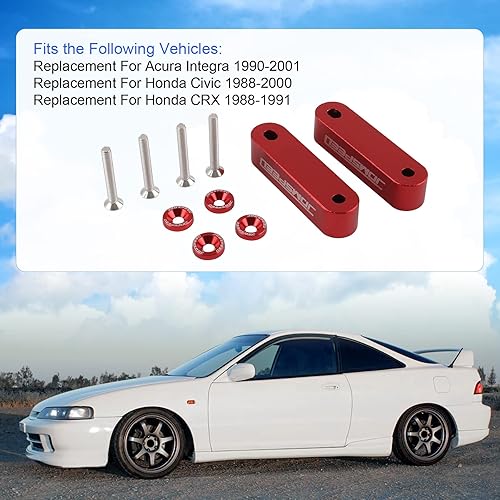 Miniatura 10 de JDMSPEED Anodizado Púrpura Capó Espaciador Elevador De Capó 34" Reemplazo Para Honda Civic CRX Del Sol Acura Integra