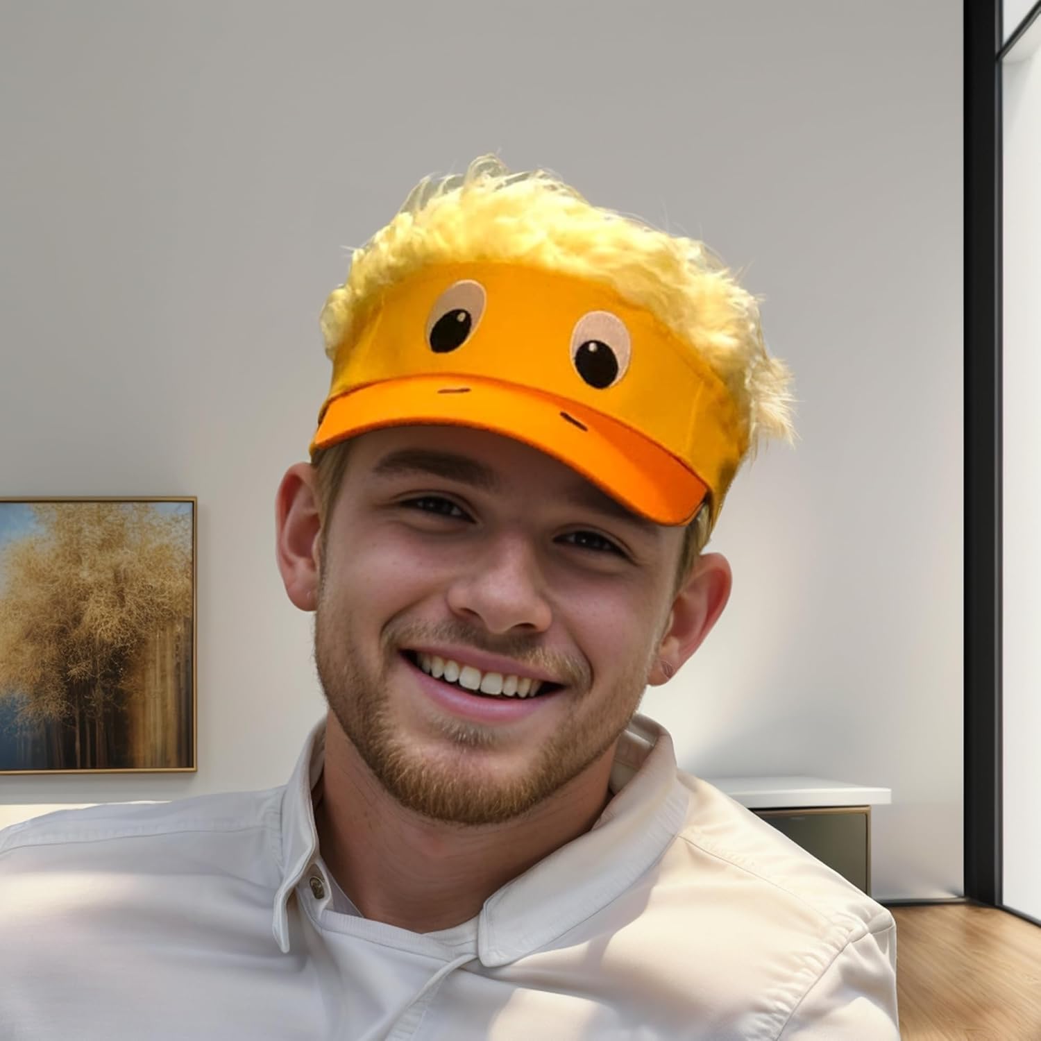 Popfizzy Duck Hat with Hair for Men and Women, Spiked Hair Hats, Crazy Wig Hat Costume, Funny Adult Halloween Baseball Cap - Image 5