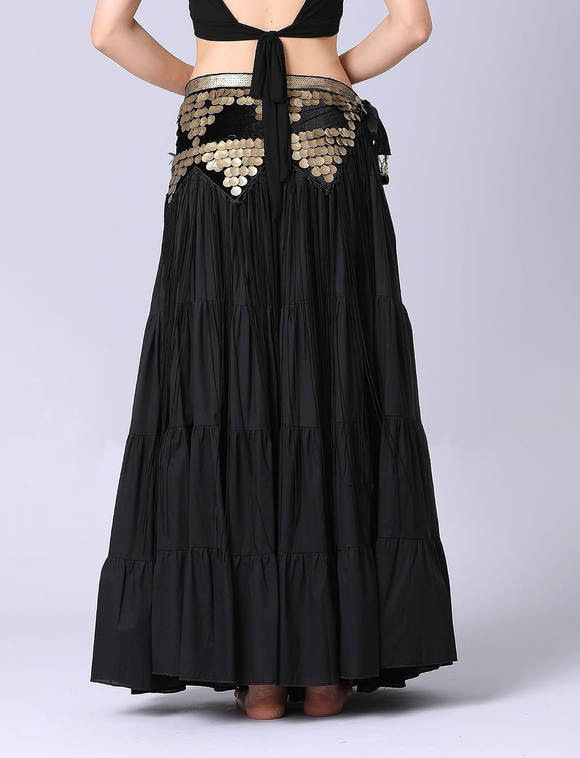 Womens Belly Dance Hip Scarf Tassel Fringe Scarf Wrap Rave Skirt Sequin Fringe for Dance Costume
