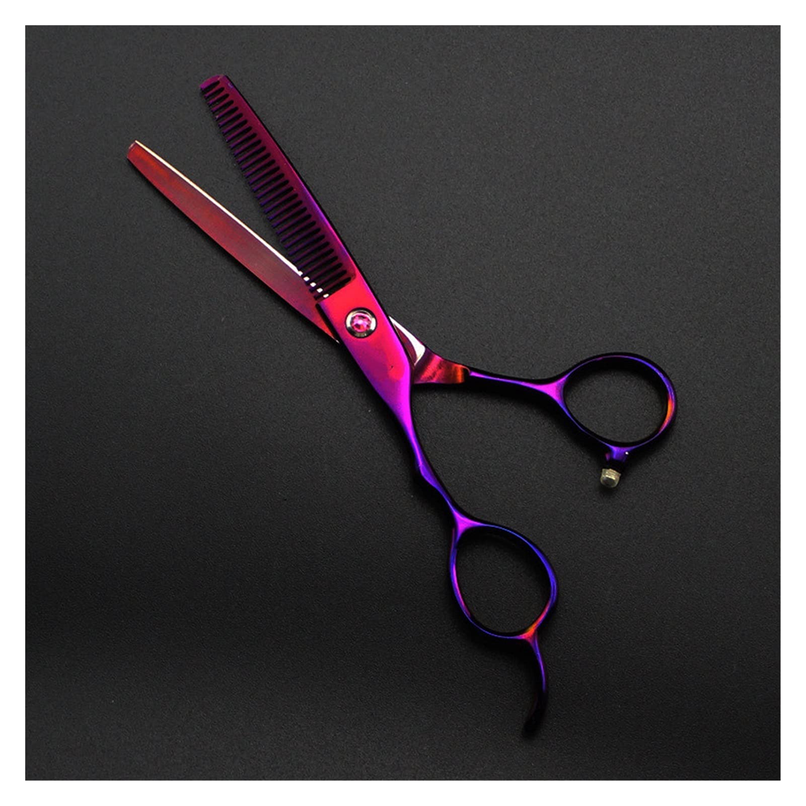 Tijeras de peluquería moradas para zurdos de 6 pulgadas, tijeras para adelgazar (color: adelgazamiento de 6 pulgadas) (juego de 6 pulgadas)