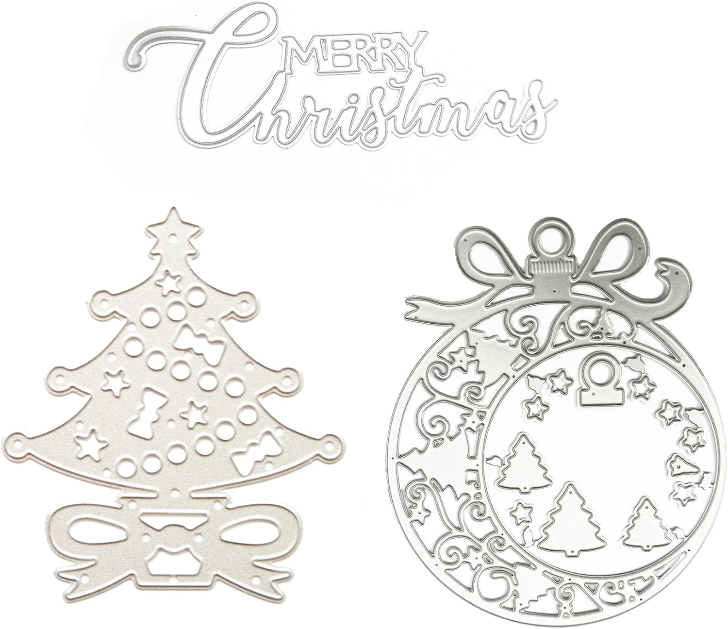 3Pack Christmas DieCutter for Card Making, Merry Christmas Cutting