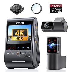 Bundle A329S 3CH 512GB Card Remote Control VIOFO A329S 4K 3 Channel Dash Cam 4K Front 2K Cabin