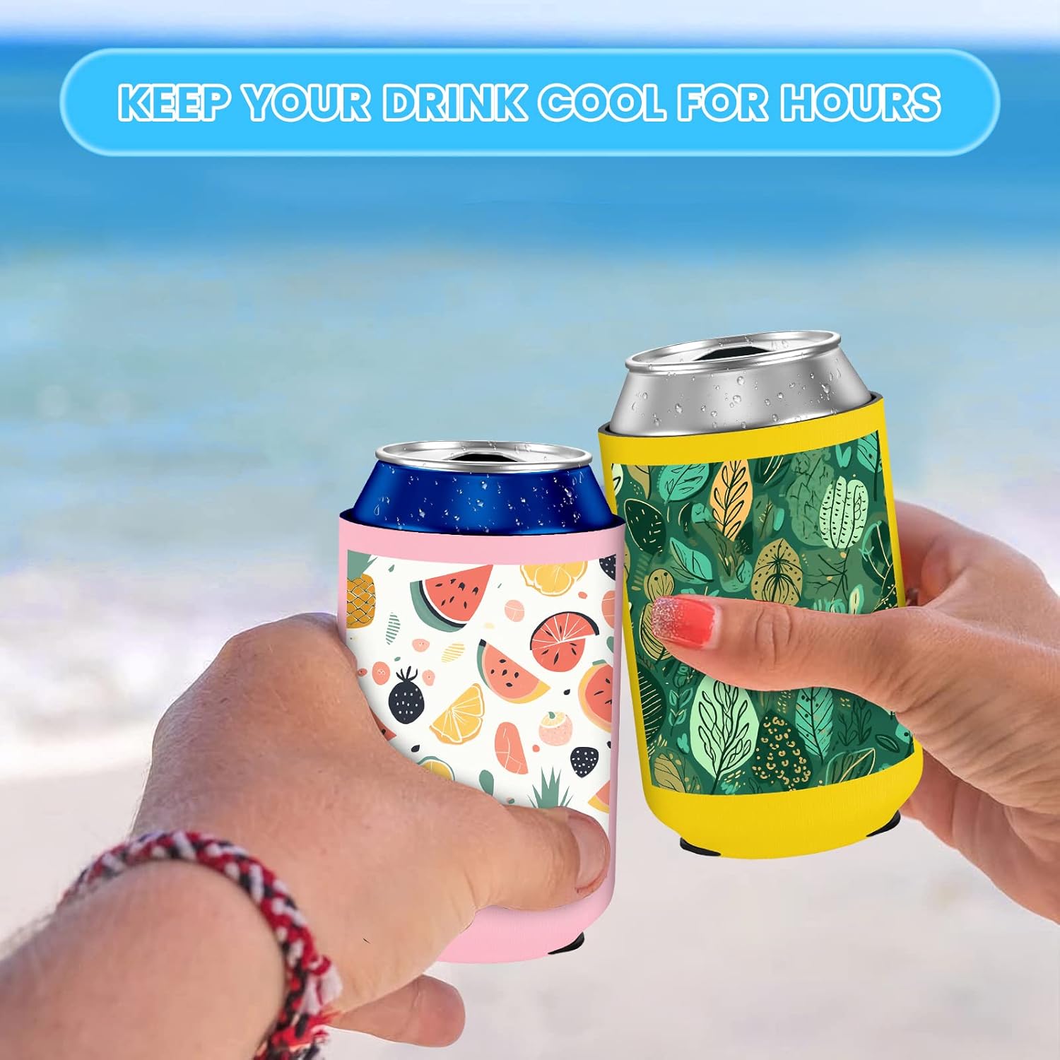 100 Pack Custom Can Coolers Sleeves Bulk Insulated Can Sleeve for 12 OZ Cans & Bottles - Customized Text Logo Picture Birthday Party Wedding Favors & Gifts - Image 5