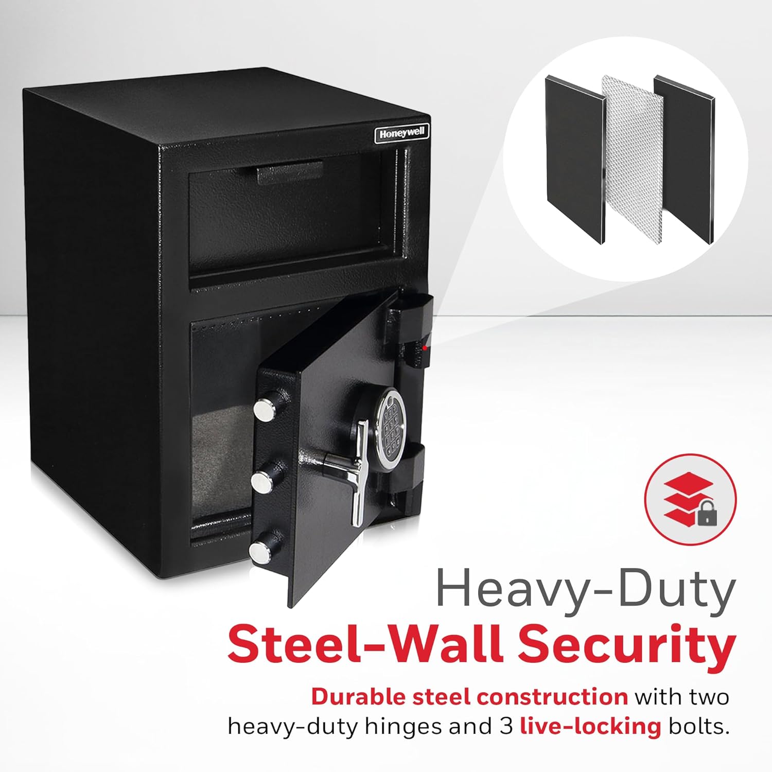 Steel Depository Safe with Digital Lock, 14 x 15.2 x 20.2, 1.06 cu ft, Black