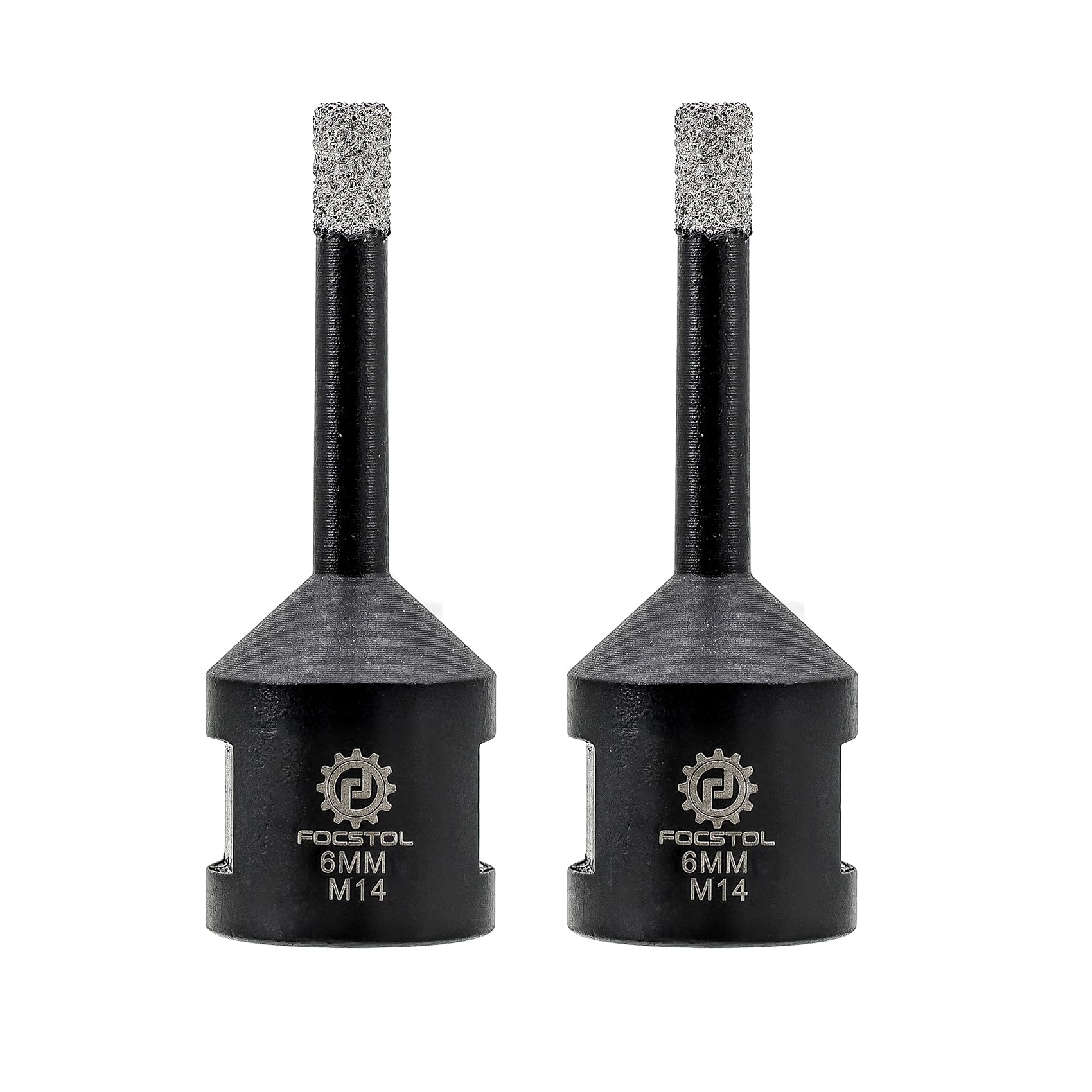 FOCSTOL Brocas Diamante - 2 piezas 6mm Corona Diamante para Porcelanico Baldosa Cerámica Mármol Granito Cuarzo para M14 Rosca Amoladora Angular