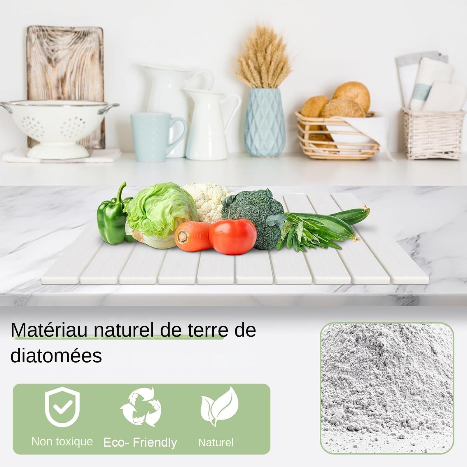 Tapis De Séchage Vaisselle Pour Cuisine Plateau égouttoir tapis drainant
