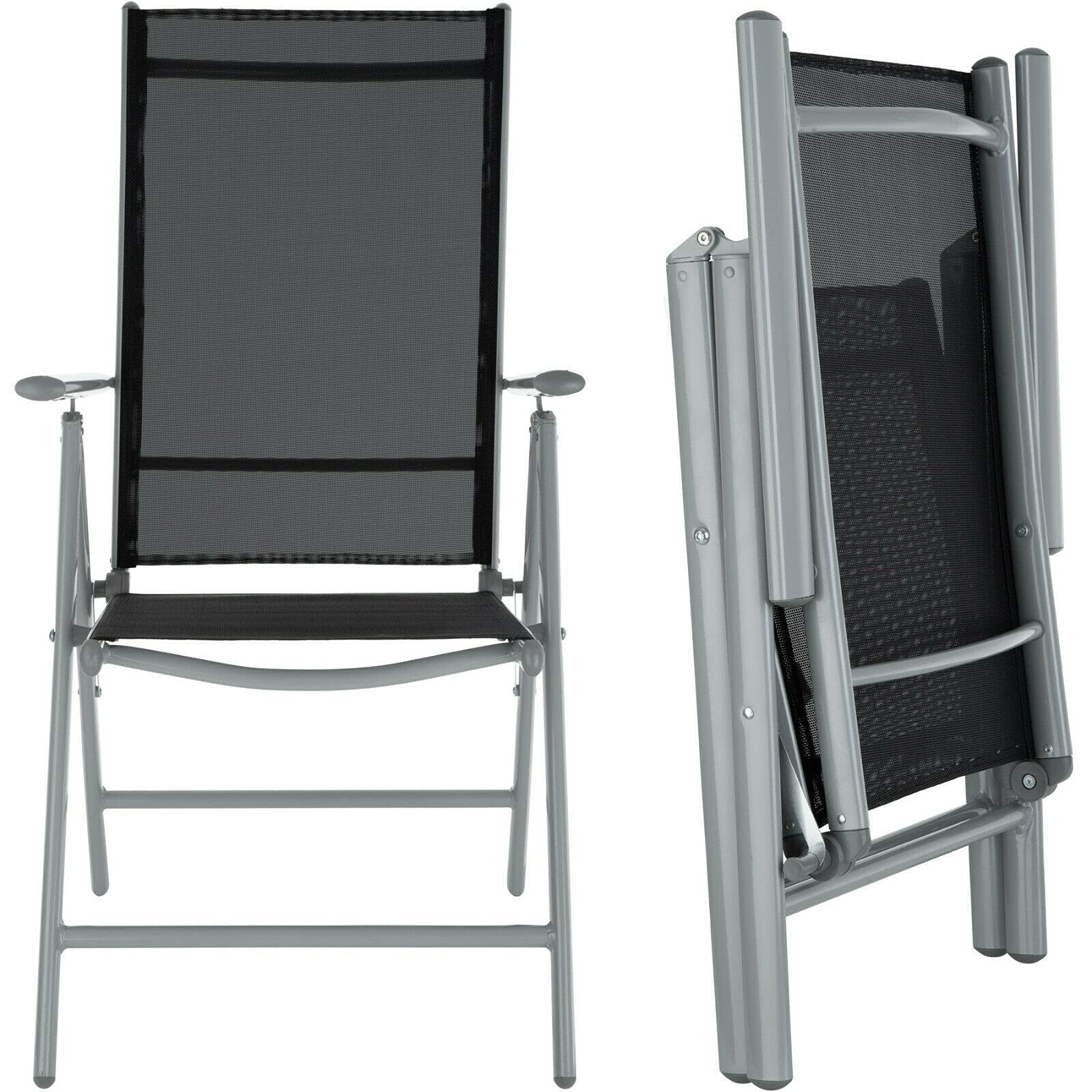 Zestaw ogrodowy 4+1 krzesła stół aluminiowe składane meble patio odporne na warunki atmosferyczne (kolor: Jasnoszary)