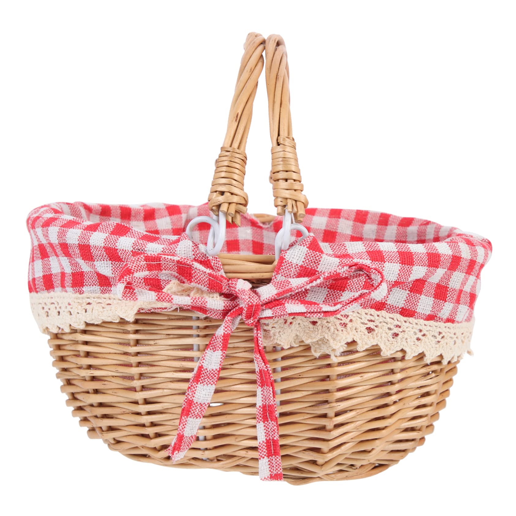 SUPVOX Rattan Shopping Basket Halloween Wicker Durable Basket Woven Storage Basket Decorative Basket Handmade Flower Basket Rattan Basket Multi-purpose Baskets Flower Girl Souvenir Cotton