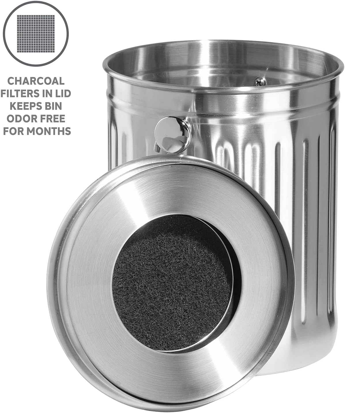 Compost Bin Kitchen Indoor Countertop Compost Bin with Lid and Charcoal Filters Stainless Steel Rust Proof Compost Bucket Kitchen Composter for Food Scraps Waste Recycling