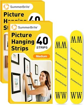 Summerbrite WF Picture Hanging Strips Heavy Duty 40 Strips Medium with WF Picture Hanging Strips Heavy Duty 40 Strips Large