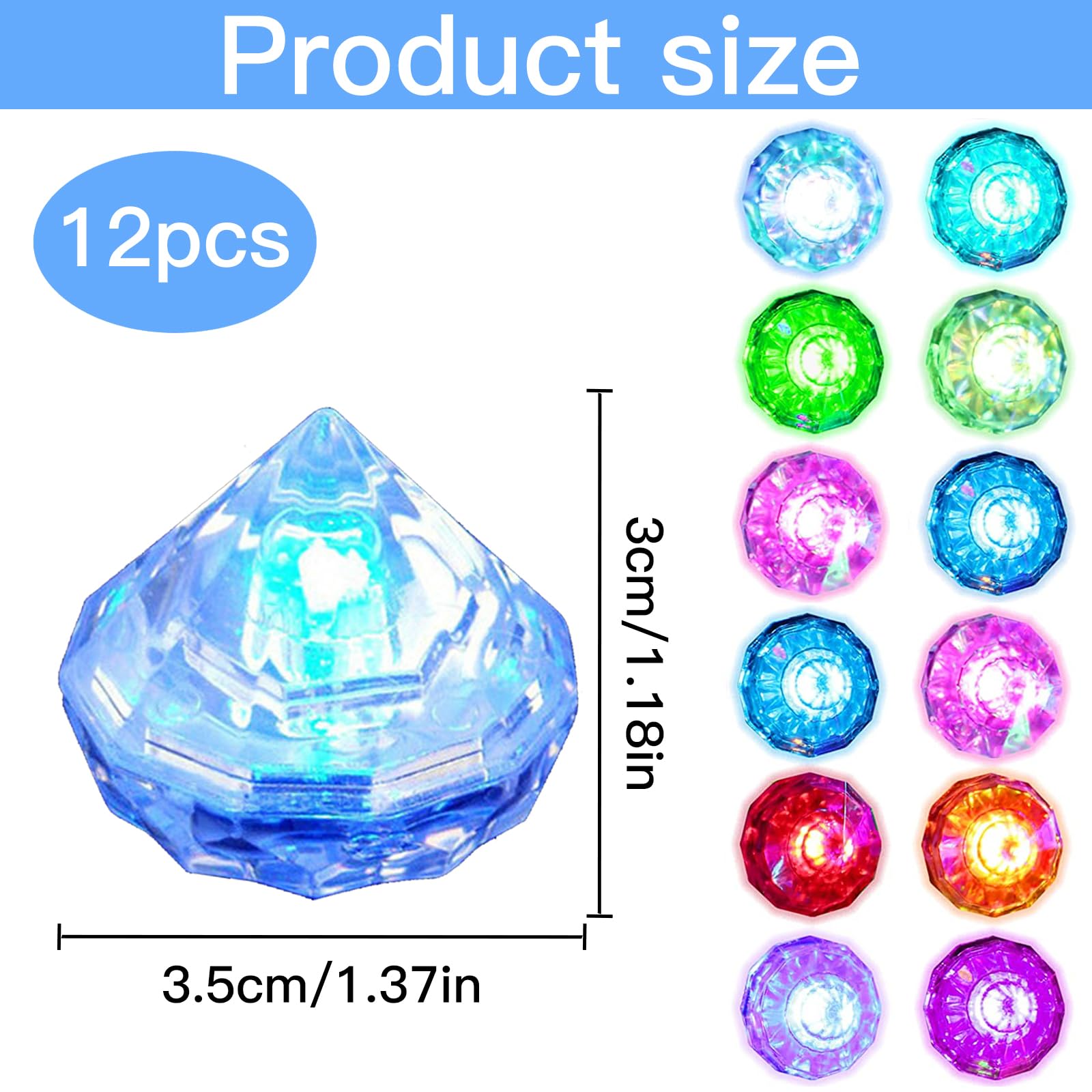 12 Cubetti Di Ghiaccio Luminosi LED - Multicolore Per Bevande, Feste E Eventi - Foto 5