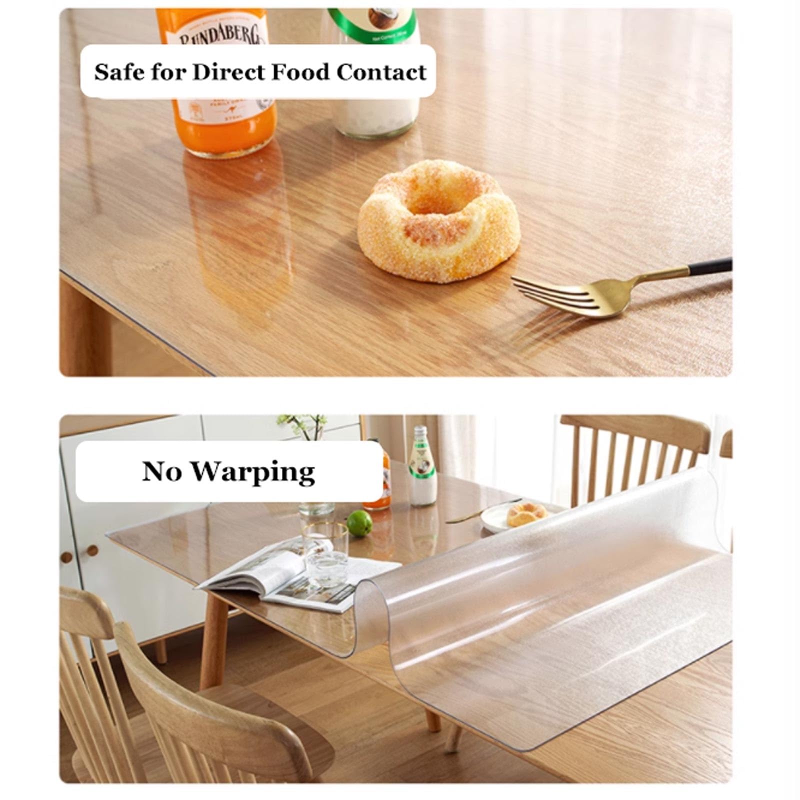 Copri Scrivania Trasparente Protettore Rettangolare Copri Tovaglia In Plastica Trasparente Copri Tovaglia Tovaglia Impermeabile per Tavolino/comodino/tavolino(Frosted,60x60cm/23.6x23.6in)
