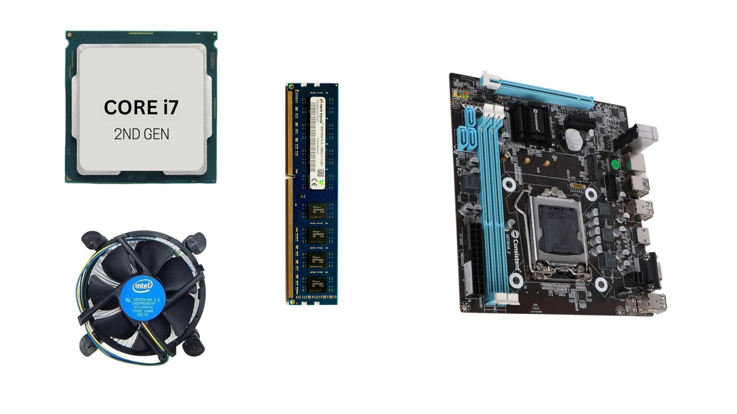 GLOBAL TOUCH Core i7 2nd Gen Desktop H61 Motherboard Combo Kit with 8 GB RAM, CPU Fan, Sheild Combo Kit | Pre Assembled | Pre Tested | 1 Year Warranty (8 GB RAM Single Channel)-image-28
