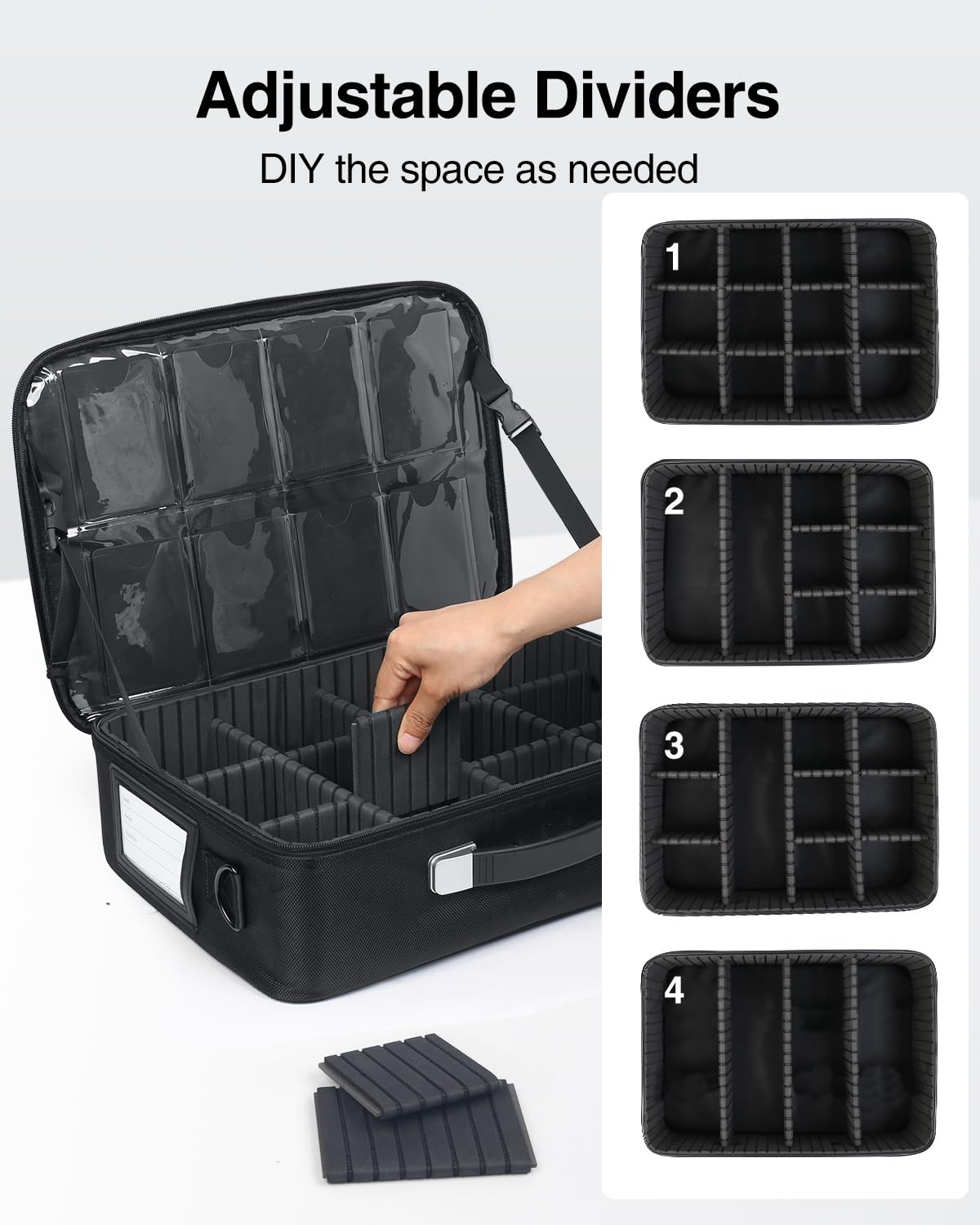 Luxtude Scatola portaoggetti per carte collezionabili con divisori