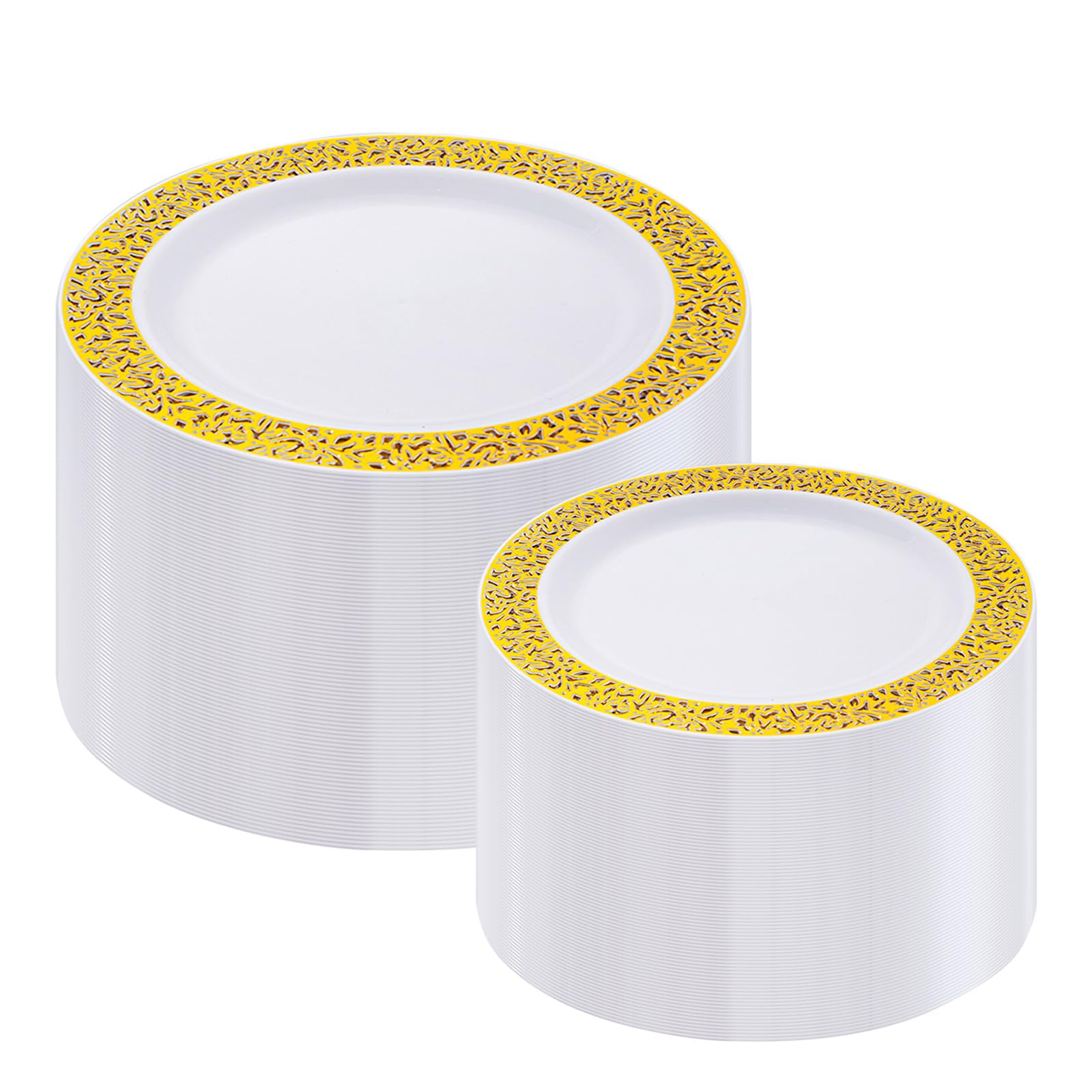 200 Gold Lace Plates: 100 Dinner 10.25", 100 Dessert 7.5" sold price at auction in Canada