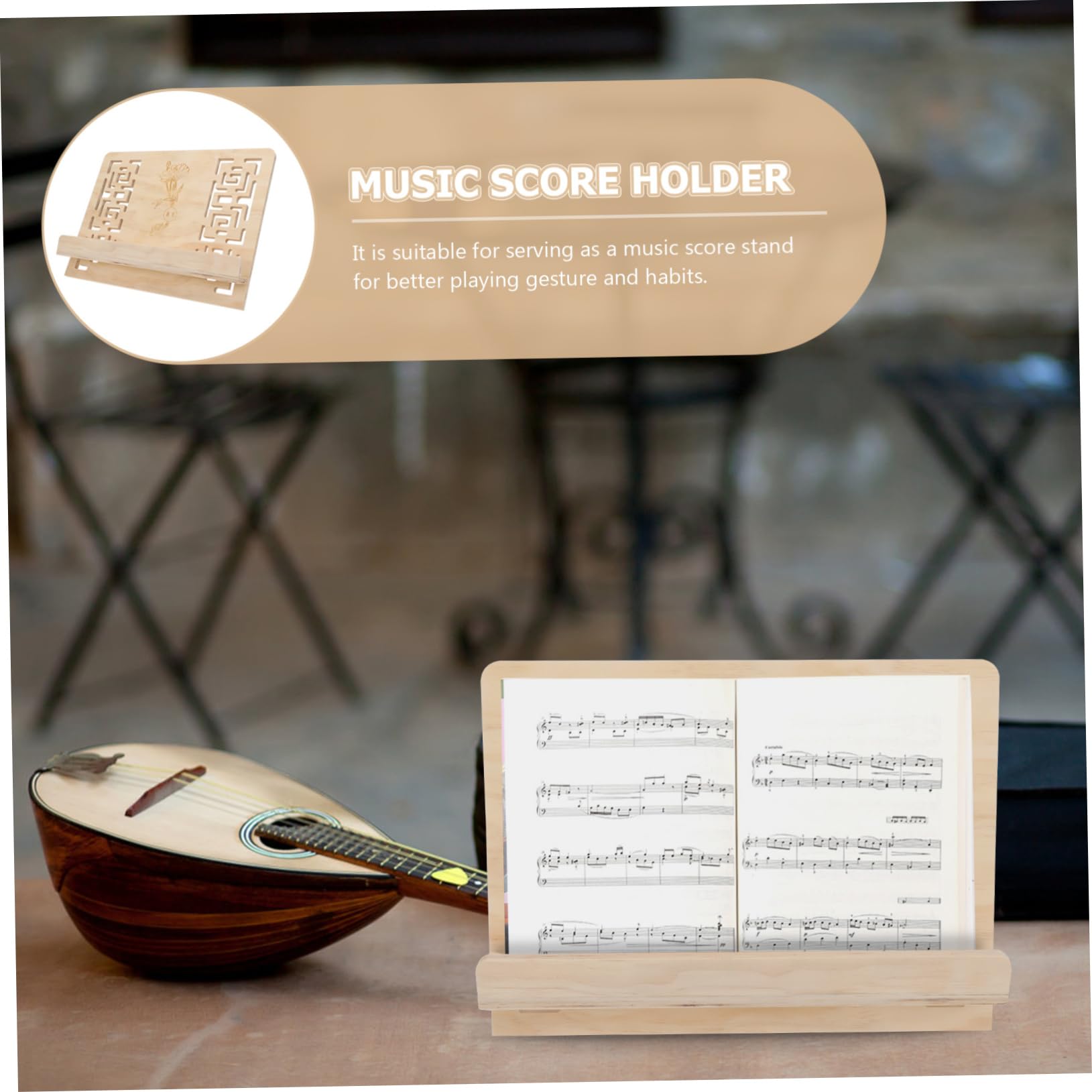 UPKOCH Multipurpose Portable Music Stand Durable Desktop Sheet Music Holder with Stable Design for Easy Reading for Home and Practice Sessions Lightweight Construction