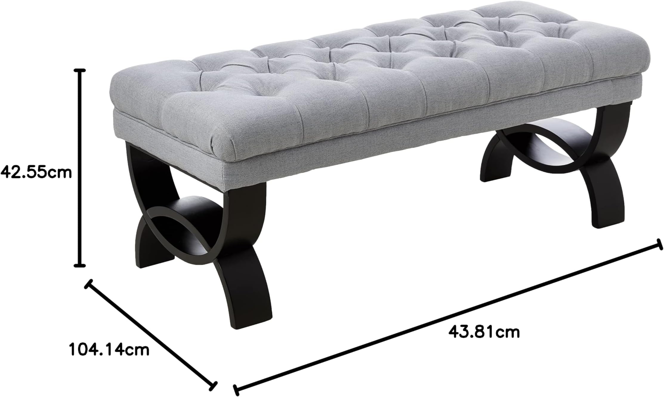 Christopher Knight Home Scarlett Fabric Ottoman Bench, Light Grey