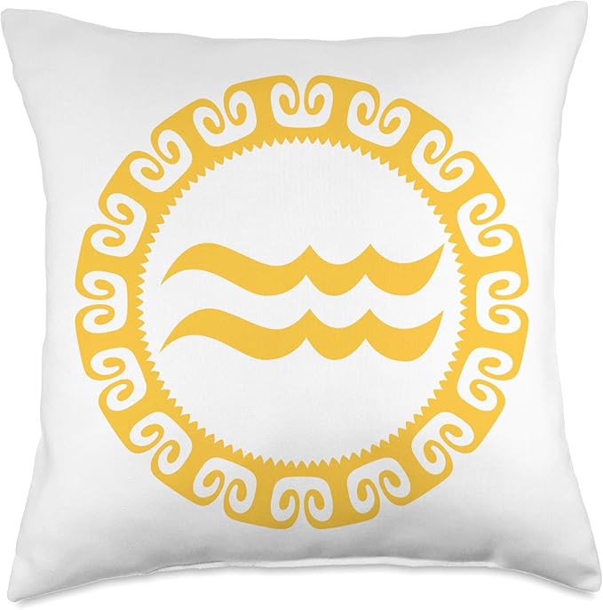 Aquarius Sign Vintage Water Bearer Zodiac Symbol Astrology Throw Pillow