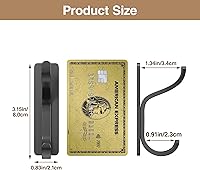 Vista 7 de pickpiff - Ganchos adhesivos de pared para abrigos - Colgador resistente de puerta, gancho de metal para colgar toalla, bolso, bata, mochila, Negro