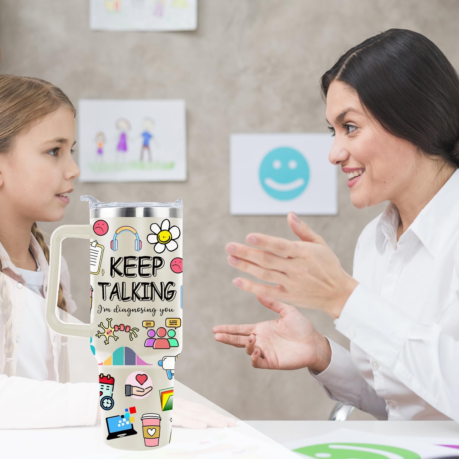 School Psychologist Gifts Teacher Gifts School Psychologist Insulated Tumbler Cup Teachers Appreciation Gift For Women Men 40 Oz Teacher Travel Mug With Straw And Handle - Image 7