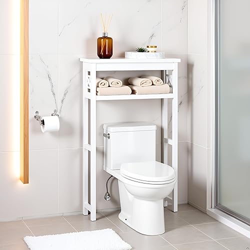 Miniatura 5 de Derby Alaterre Furniture - Estante de almacenamiento sobre el inodoro, 44 pulgadas de alto, moderno, ahorrador de espacio de baño con estantes