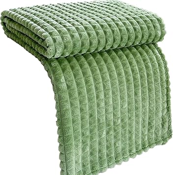 Throws for Sofas, Fleece Blanket King Size for Single Double Bed Adults,Blankets Fluffy Warm Soft Throw Plaid Armchairs Bedroom Couch All SeasonGreen,150x200cm