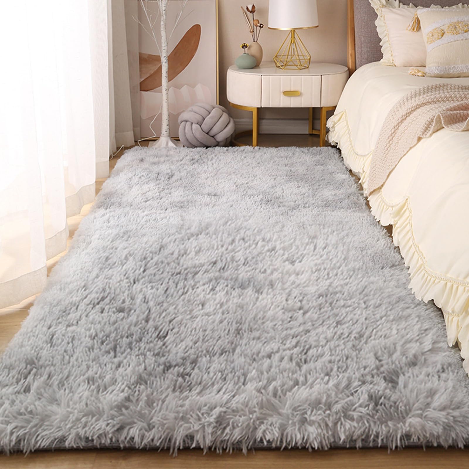 Tapis à Poils Longs Moelleux Moquette Shaggy Douce Salon 125x285