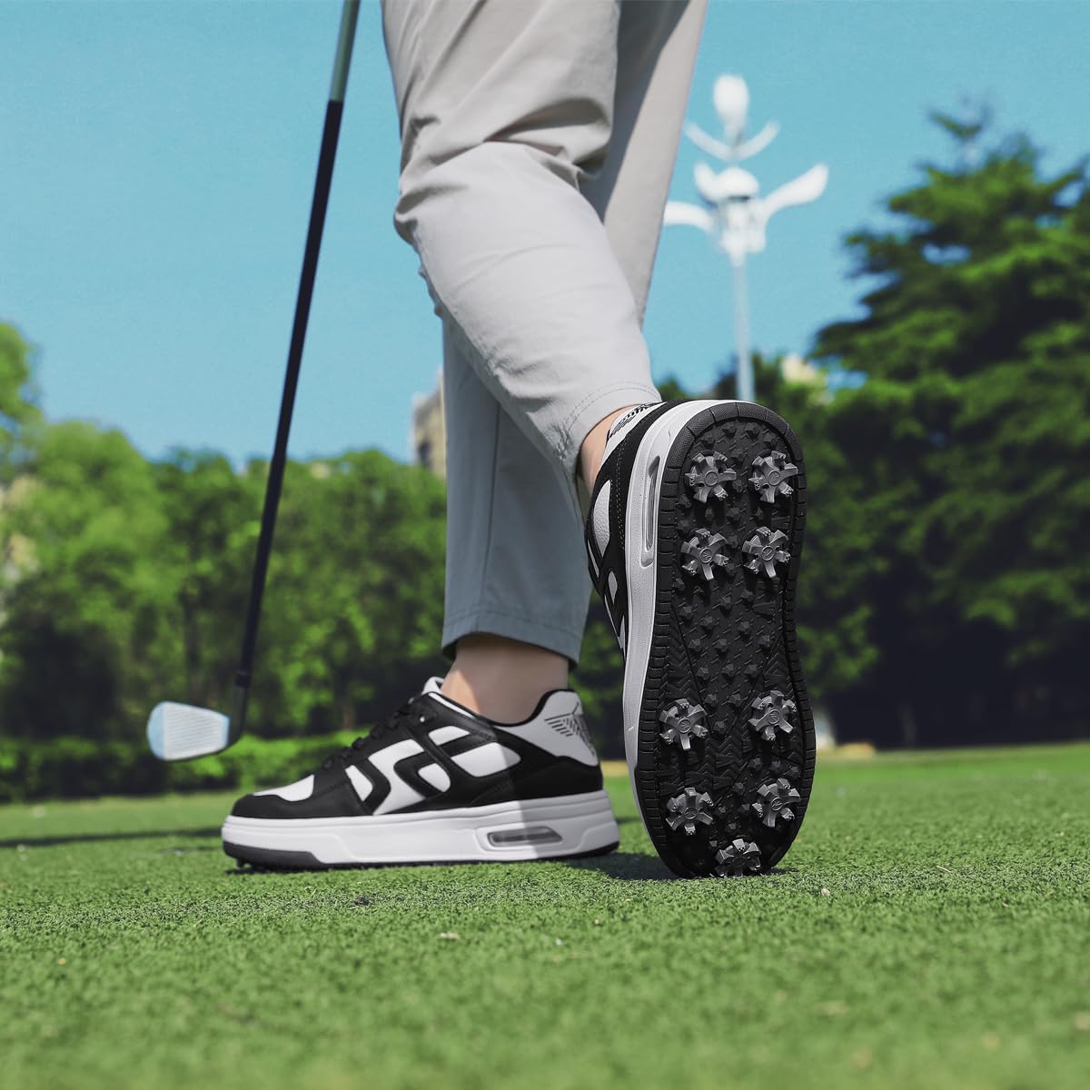 Golf Shoes Mens Womens, Spiked, Waterproof, Cushioning Golf Sport Sneakers