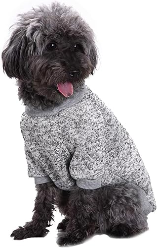 Jecikelon - Ropa para mascotas, suéter suave, cálido y grueso, suéter de invierno para perros (talla S, color gris)
