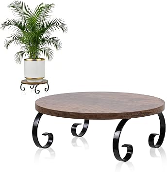 Plant Stand Indoor, Low Short plant stool fit 5 to 12 Inch Pots | Vintage Plant Table Corner Flower Stand Sturdy Single Plant Holder for Living Rooms, Office, Outdoor Garden, Patio