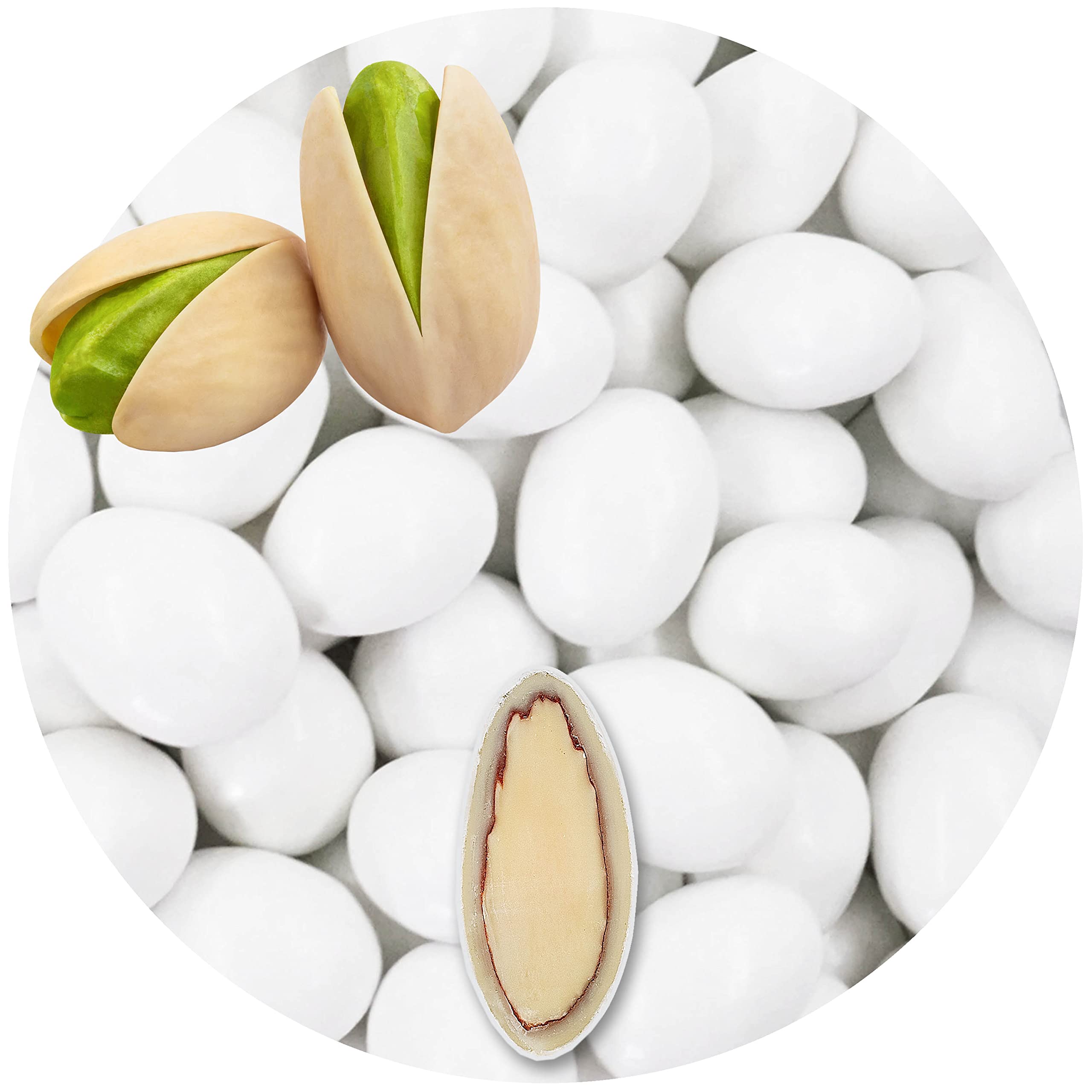 EinsSein 0,5kg Sugared Almonds Chocolate pistachio weiss glossy Chocolate Almonds wedding sugar sweets almond dragees baptism dragee cake balls candy coated sweet weddings favours dragée gift fillers