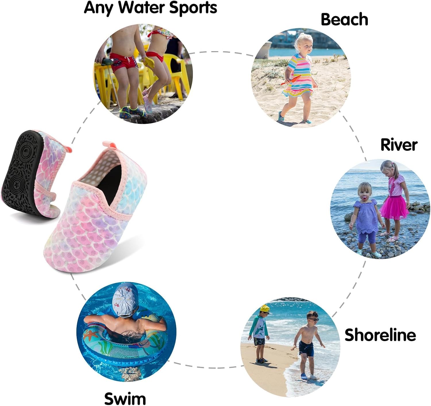 Centipede Demon Toddler Water Shoes for Girls Boys Kids Baby Beach Swim Aqua Socks Quick Dry Summer Sandals for Pool Outdoor Sports Barefoot Sock Shoe Rubber Soles Slippers