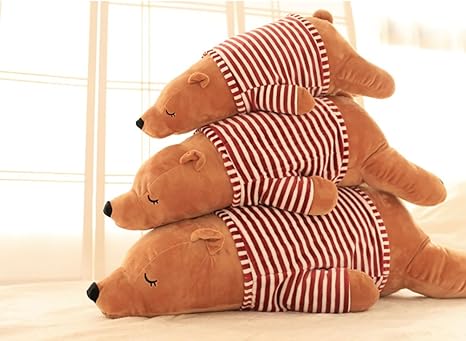 Amazon Jjdo服を着て白いシロクマ ホッキョクグマ抱きまくらq弾性タイプ ふわふわタイプぬいぐるみ 70cm 茶色 抱き枕 オンライン通販