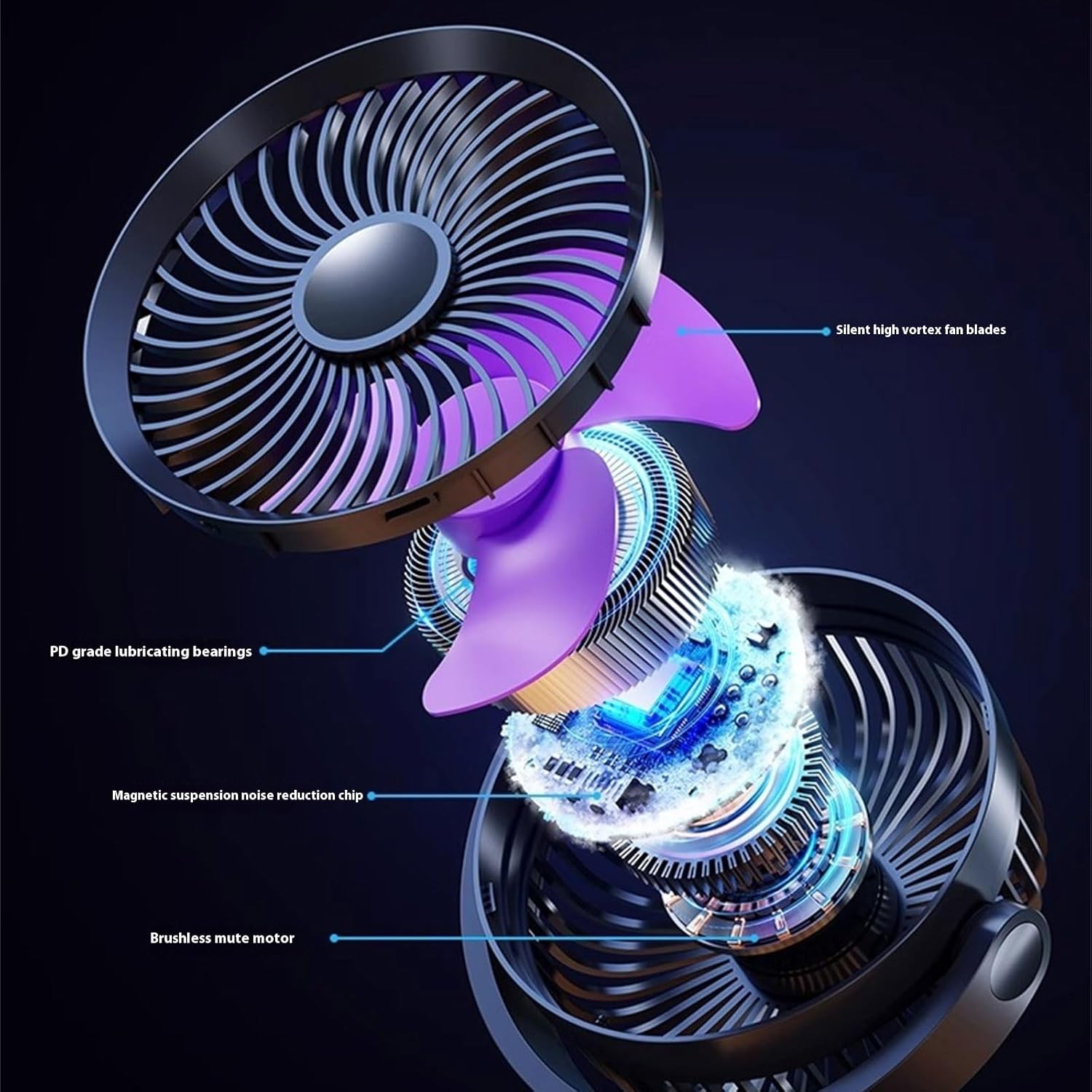 Desk Fan Small Clip On Portable Cooling Digital Display 100 Speed Strong Low Noise 360 Degree Rotation Multifunctional Clip With Digital Display