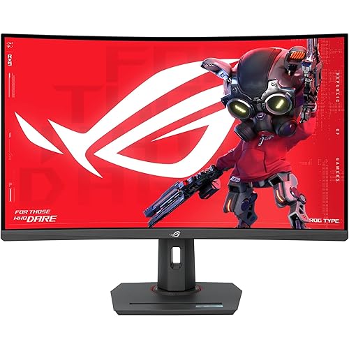 ASUS ROG Strix 32” 1440P USB-C Curved HDR400 Gaming Monitor (XG32WCMS) - QHD (2560x1440), 280Hz, 1ms, Fast VA, Extreme Low Motion Blur Sync, DisplayWidget, Tripod Socket, AI Gaming, 3 yr Warranty