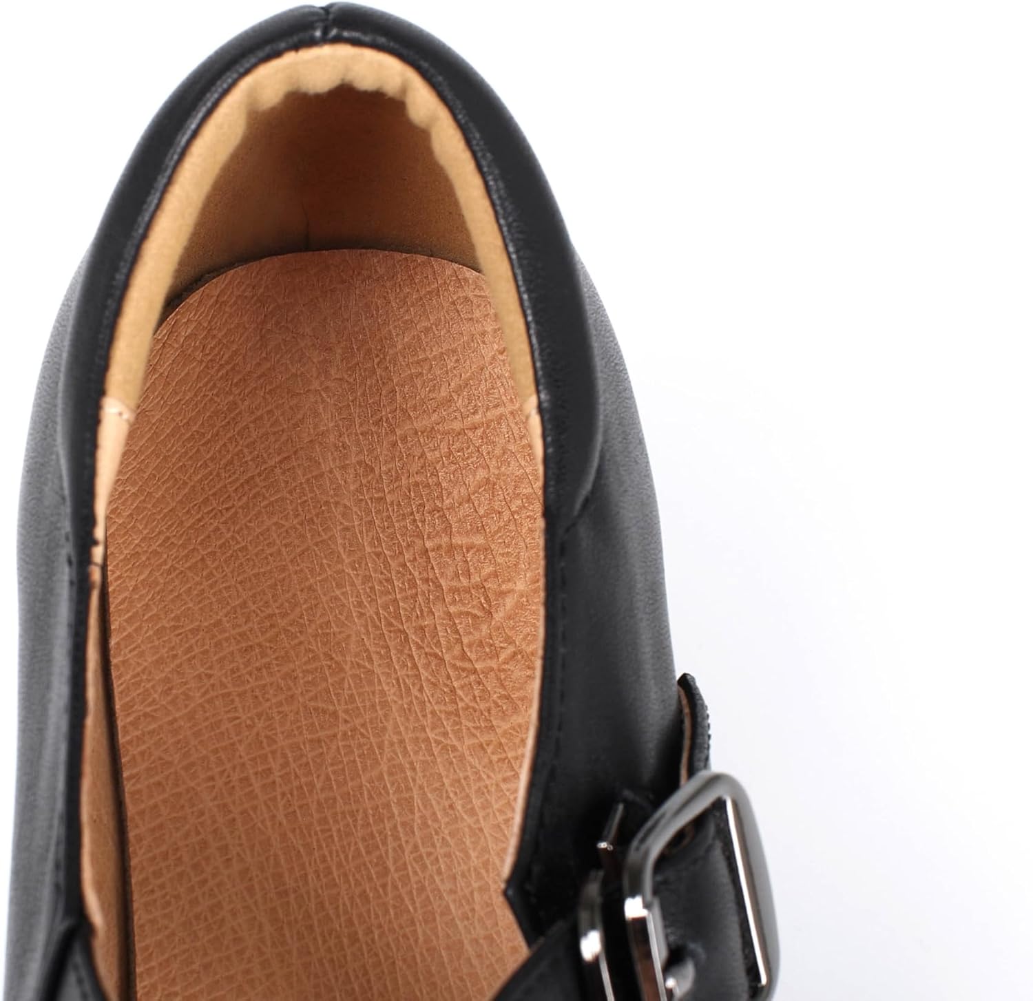 Women's Leather Oxford Mary Janes Shoes Flats Chunky Low Heels Platform Sewing Retro Classics Round Toe Ankle Strap - Image 7