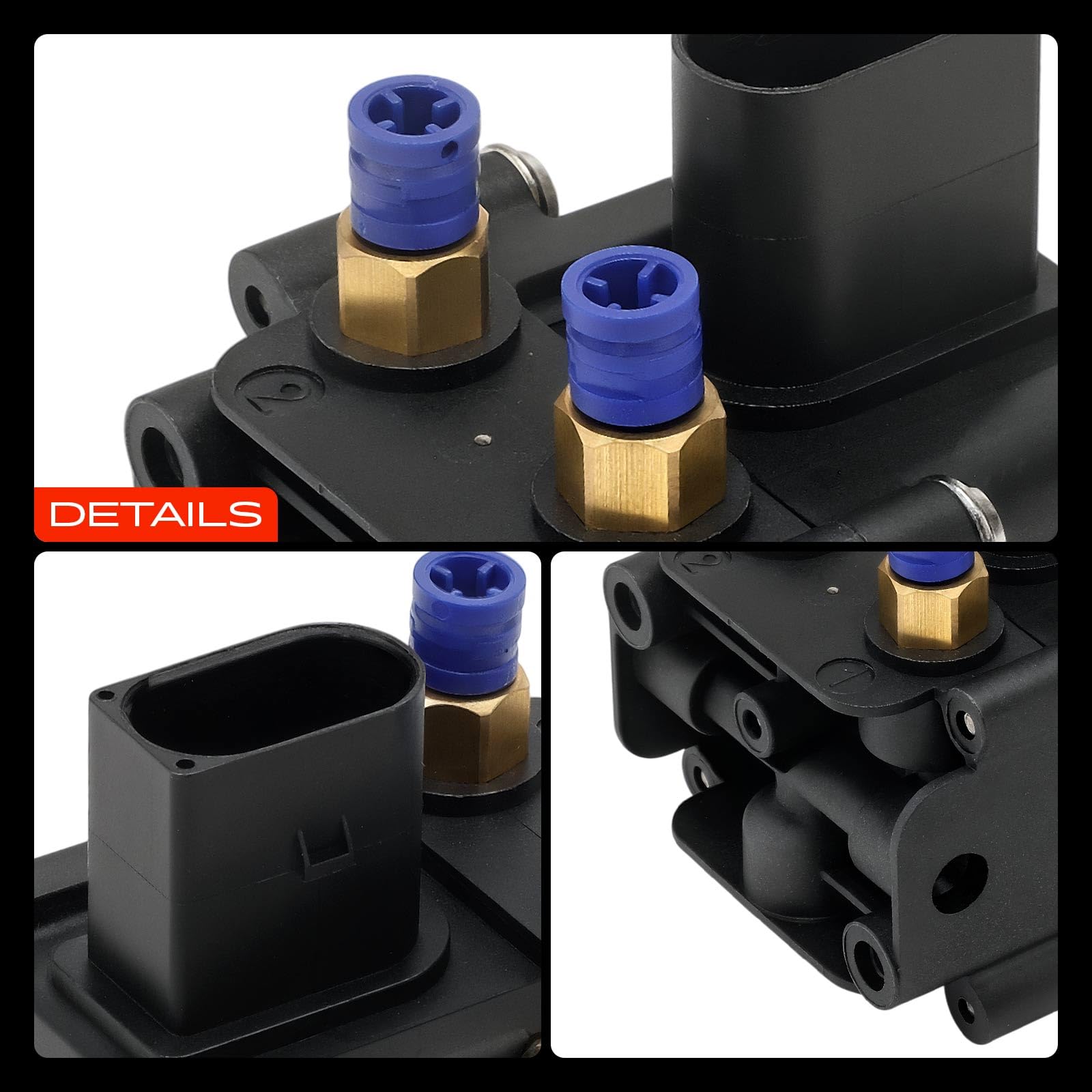 Frankberg Unidad de válvula de suspensión neumática bloque de válvula compatible con X5 2007-2013 X6 2008-2014 Air Suspension Solenoid Valve Replace# 37206789938