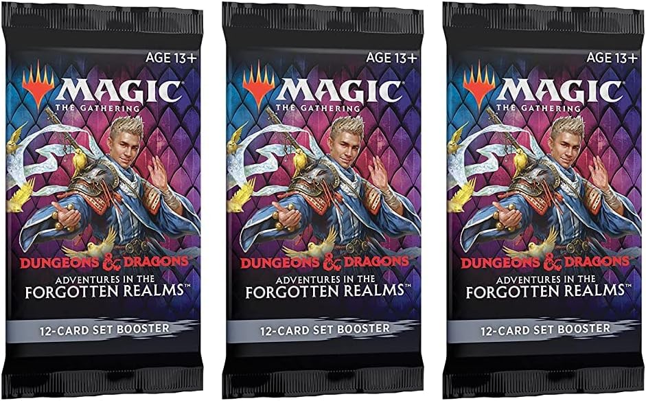 3 Packs Magic: The Gathering Set Booster Pack Lot MTG Adventures in The Forgotten Realms
