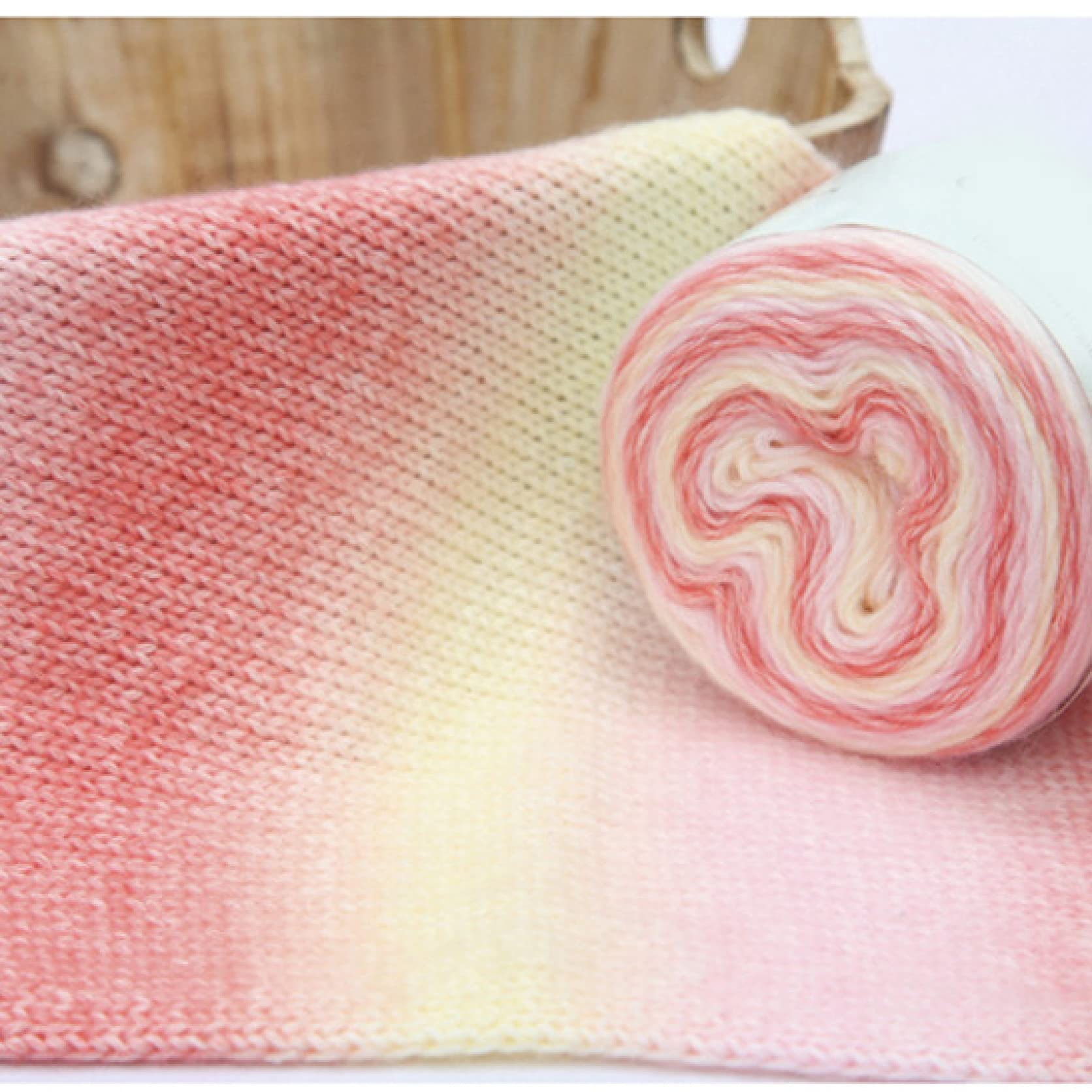 Włóczka Angora Gold Ombre Cake 100g wełna do robienia na drutach i szydełkowania kolorowa, ręczna, majsterkowania(1pc 11)