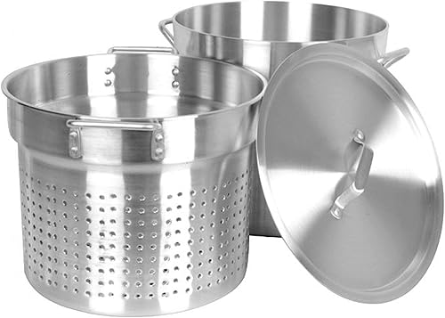 Miniatura 4 de Juego de 3 piezas de cocina de aluminio para pasta de 20 cuartos - Olla multiusos para pasta con tapa de colador, utensilios de cocina para