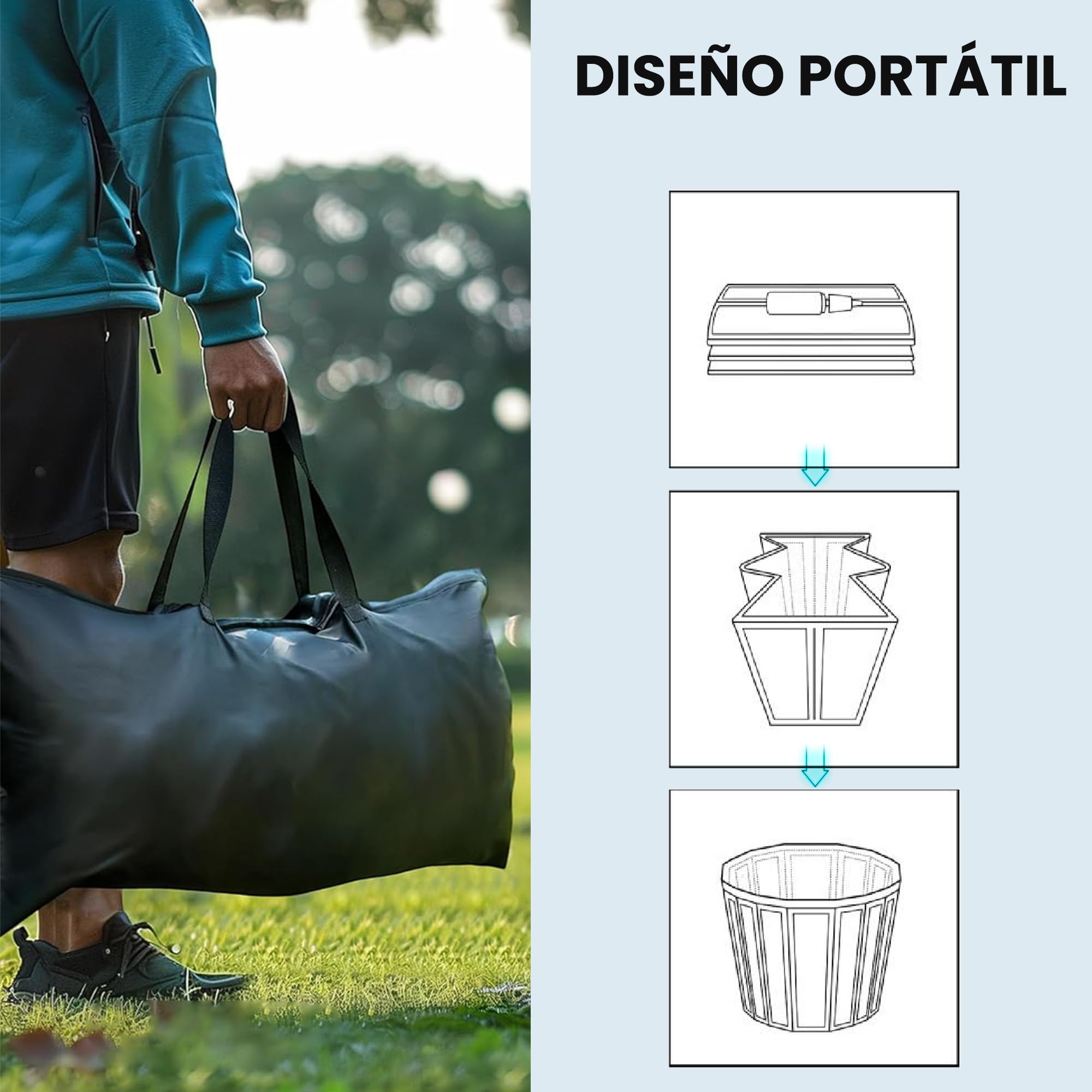 Outsunny Bañera de Hielo, 280L, Bañera Hinchable Portátil para Recuperación de Atletas en Agua Fría, con Cubierta y Bomba, Barril de Hielo de Múltiples Capas, para Interior y Exterior, Ø78x71 cm